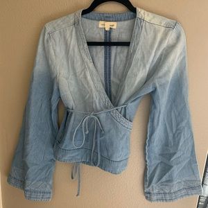 Cloth and stone denim wrap top 💓